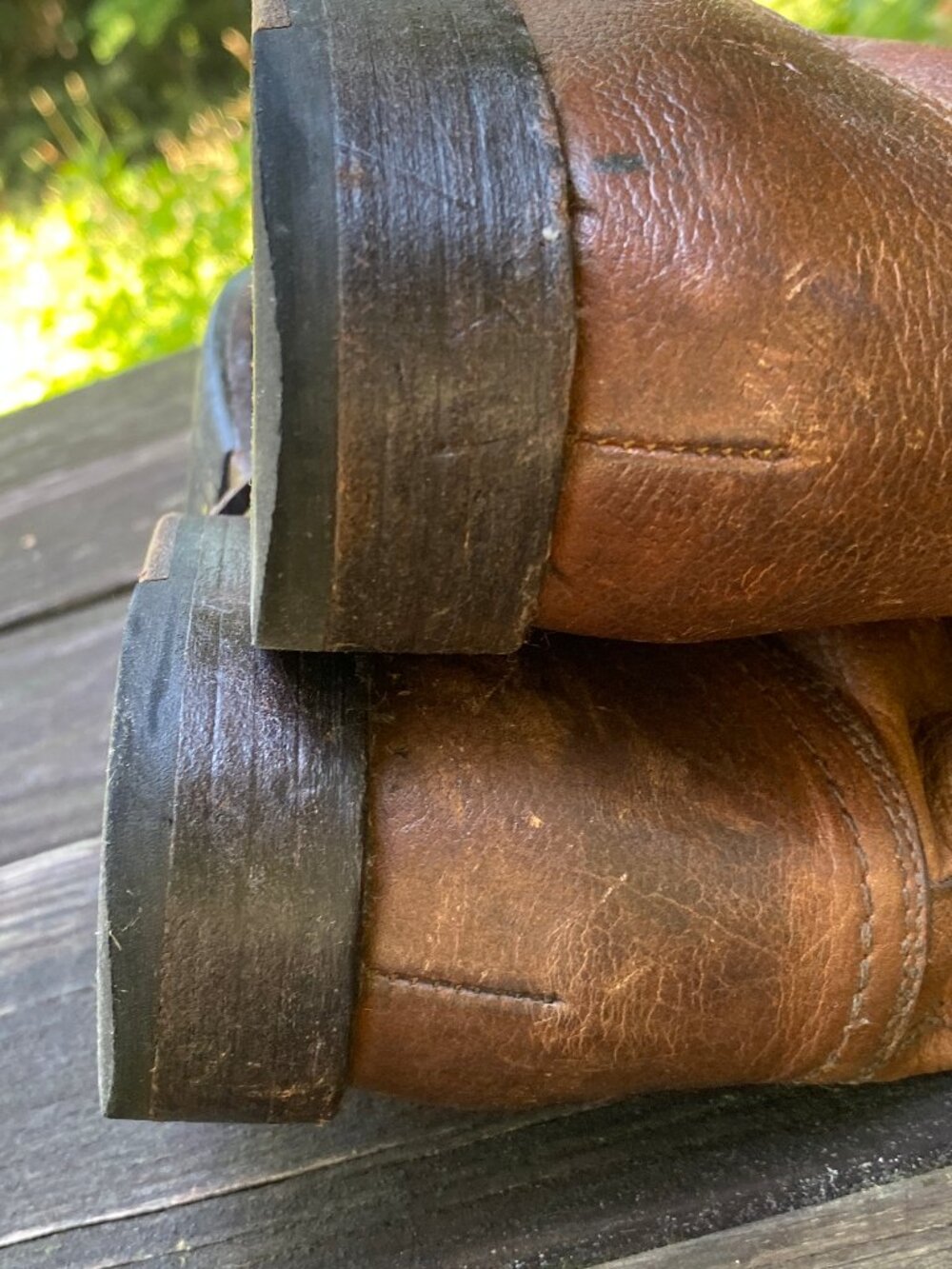 FRYE Veronica Flex Combat Distressed Brown Leather Lace Up Boots - Size 9 - Picture 6 of 8